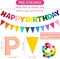Pre-Strung 3D Happy Birthday Banner, 3 PCS Rainbow Happy Birthday Felt Garland, Pom Pom Garland, Triangle Fabric Garland Bunting, Reusable Rainbow Birthday Decorations